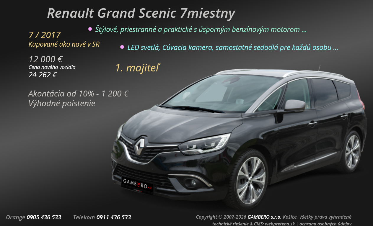 Predám Renault Grand Scenic 7-miestny